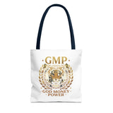 GMP Tiger Tote Bag — "God Money Power" Inspirational Canvas Tote