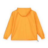 God Money Power- Orange Packable Anorak Jacket with Tiny Floral Chest Graphic