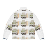God Money Power Puffer Jacket — Bold Statement Men's All-Over Print