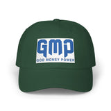 GMP "God Money Power" Embroidered Dad Cap - White Religious Baseball Hat