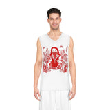 Basketball Jersey — 'God Money Power' Red Graphic Tank Top