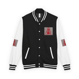 Letterman Jacket — 'God Money Power' Retro Religious Graphic