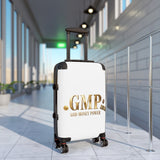 GMP "God Money Power" Carry-On Suitcase — Gold Logo Travel Luggage