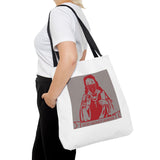 God Money Power Tote Bag - Red Graphic Religious Icon Design