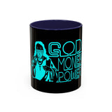 Coffee Mug — "God Money Power" Neon Nun Accent Ceramic Mug (11/15 oz)