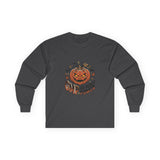 Long Sleeve Tee — Halloween Pumpkin "GMP: God Money Power" Graphic
