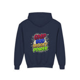 Youth Hoodie — GMP God Money Power Rainbow Graphic