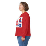 Long Sleeve Tee — "God Money Power" Patriotic Jesus Graphic