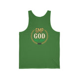 Money Power 'GMP GOD' Tank Top — Athletic Summer Jersey Tank with Gold Laurel Design