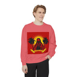 Sweatshirt — Retro Island Hooded Figure "God Money Power" Graphic