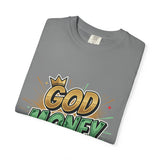God Money Power T-Shirt — Bold Comic Typography Tee
