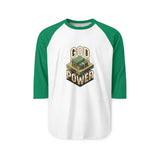 God Power Baseball Tee — Vintage Retro Faith Raglan Shirt