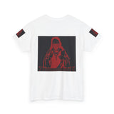Graphic Tee - Red Mystic Hooded Figure Streetwear