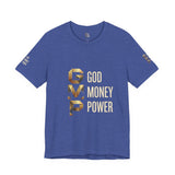 GVP 'God Money Power' Graphic Tee – Gold Lettering Christian Streetwear