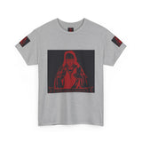 Graphic Tee - Red Mystic Hooded Figure Streetwear