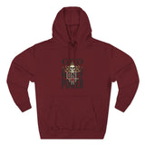 God Money Power-Hoodie — Skull Graphic Three-Panel Fleece Pullover