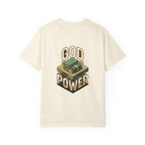 God Power T-Shirt — Faith Graphic Tee with Vintage Tank Illustration