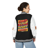 Letterman Jacket — "GMP God Money Power" Retro Varsity Jacket