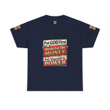 Put GOD First Hustle For The MONEY Tee - Faith & Motivation Graphic T-Shirt