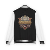 Letterman Jacket — 'God Money Power' Retro Crest Varsity Jacket