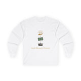Long Sleeve Tee — "God · Money · Power" Graphic