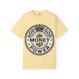 God Money Power T-Shirt — Crown Emblem Graphic Tee (God • Money • Power)