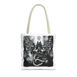 Angel Of Death Gothic Angel & Serpent Art Tote Bag – Dark Mystic Graphic Carryall