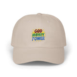 God Money Power Dad Cap — Colorful Faith & Hustle Embroidered Hat