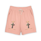Religious Cross Sweat Shorts — "GMP God Moves Power" Garment-Dyed Fleece