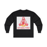 Long Sleeve Tee — "God Money Power" Graphic Boxing Buddha Design