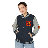 Letterman Jacket — "God Money Power" Red & White Varsity Jacket
