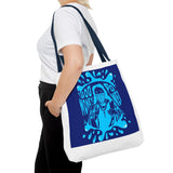 Blue 'God, Money, Power' Graphic Tote Bag – Spiritual Streetwear AOP