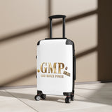 GMP "God Money Power" Carry-On Suitcase — Gold Logo Travel Luggage