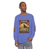Long Sleeve T‑Shirt — "God Money Power" Pyramid Graphic