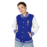 Letterman Jacket — 'War Money Power' Crown Graphic Varsity Jacket