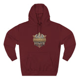 Hoodie — 'God Money Power' Vintage Emblem Fleece Hoodie