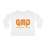 Toddler Long Sleeve Tee — GMP "God Money Power" Orange Graphic