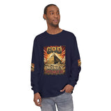 Long Sleeve T‑Shirt — "God Money Power" Pyramid Graphic