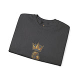 Crewneck Sweatshirt — "God Money Power" Crown & Coin Graphic
