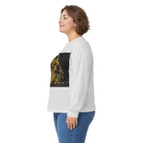 Long Sleeve Tee — Gold Saint Illustration with "I Got Money Power" Banner