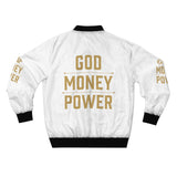 God Money Power Bomber Jacket – Motivational Religious Streetwear