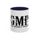 GMP "God Money Power" Accent Coffee Mug — Bold Black Scripture-Inspired Design (11/15oz)