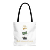 God • Money • Power Tote Bag — Faith-Inspired Money Crown Design