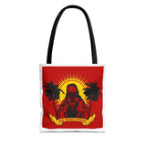 Sunrise Rasta Tote Bag – "God Money Power" Graphic Beach Shopper