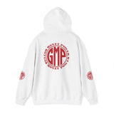 GMP 'Good Money Power' Logo Hoodie — White Red Graphic Sweatshirt