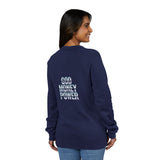 God Money Power Graphic Sweatshirt — Blue Retro Anime Streetwear