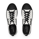 God Money Power-Men's Low Top Sneakers — White Canvas with 'GMP' Bold Side Logo