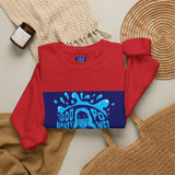 Crewneck Sweatshirt — 'God Money Power' Blue Graphic Pullover