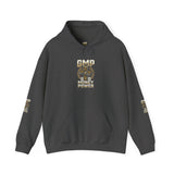 Money Power Hoodie — Gold Coin Stack Graphic Hooded Sweatshirt