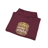 Hoodie — "God Money Power" Gold Emblem Pullover